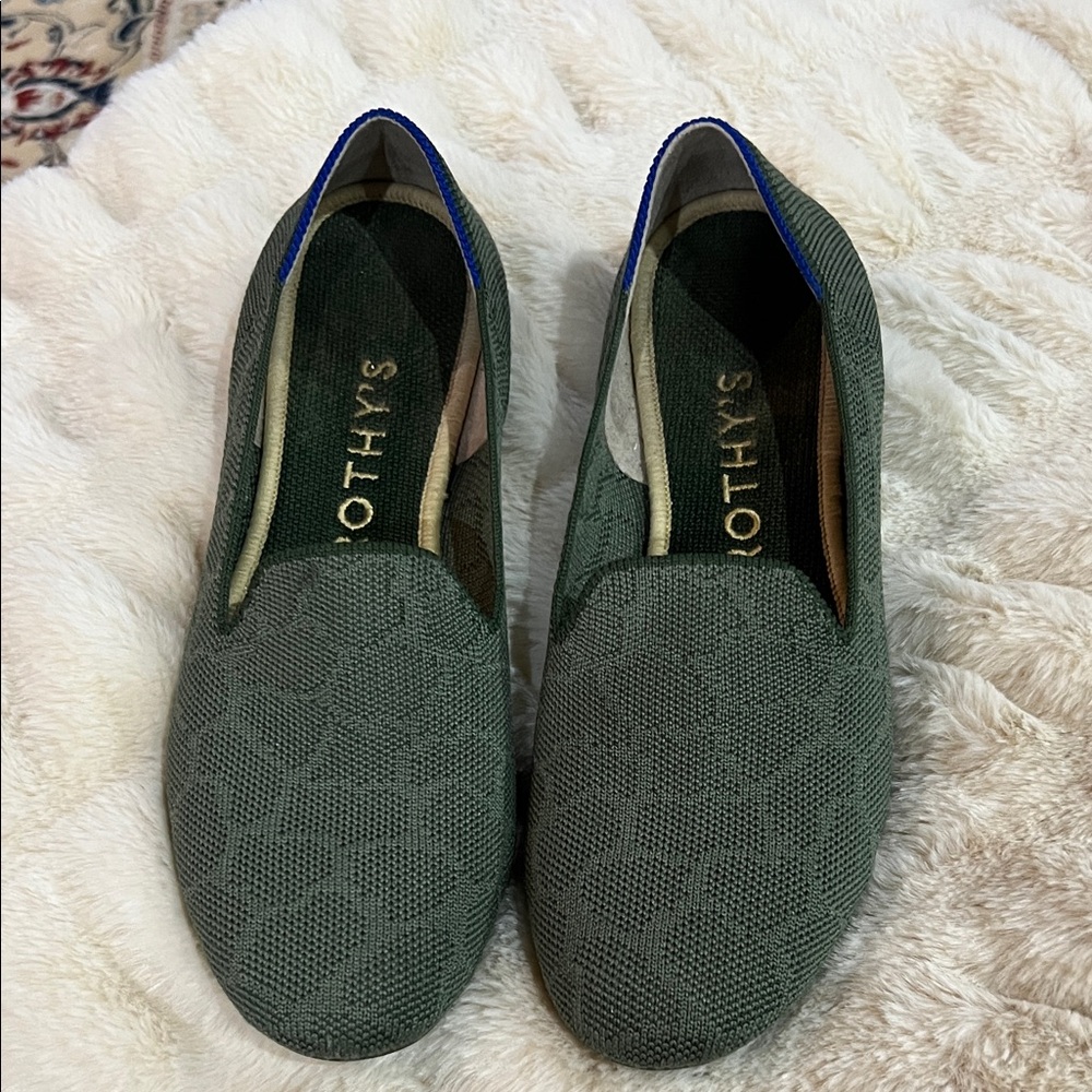 Rothy's Women's Olive Green Knit Slip-On Flats